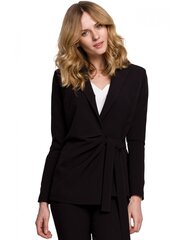 Жакет с завязками сбоку K056, черный цена и информация | Женские пиджаки | pigu.lt
