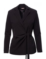 Жакет с завязками сбоку K056, черный цена и информация | Женские пиджаки | pigu.lt