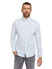 Tom Tailor vyriški marškinėliai, balti/mėlyni kaina ir informacija | Vyriški marškiniai | pigu.lt