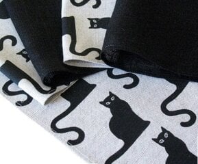Lininės servetėlės ​​/ medžiaginės servetėlės ​​/ vestuvinės servetėlės ​​/ 2 servetėlių rinkinys juodos katės dizaino / skalbtos skirtingų dydžių kaina ir informacija | Staltiesės, servetėlės | pigu.lt