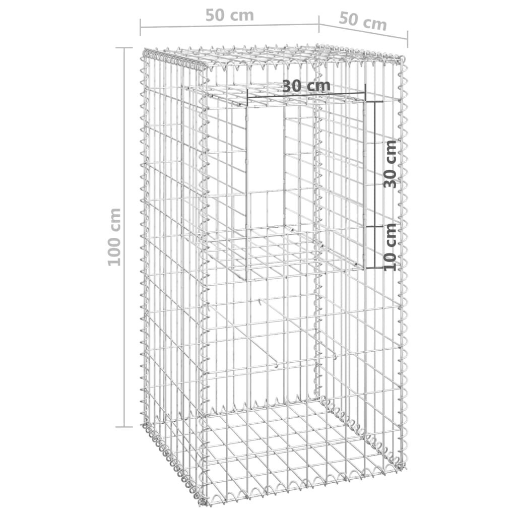 Gabiono krepšio kolona, 50x50x100cm, geležis kaina ir informacija | Tvoros ir jų priedai | pigu.lt