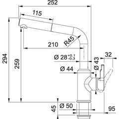 Смеситель для кухни с выдвижным шлангом Franke Urban 115.0595.083 цена и информация | Кухонные смесители  | pigu.lt