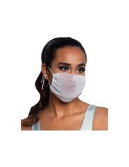 Многоразовая маска для лица со стразами Harlow LEG AVENUE RHINEST FACE MASK - WHITE цена и информация | Первая помощь | pigu.lt