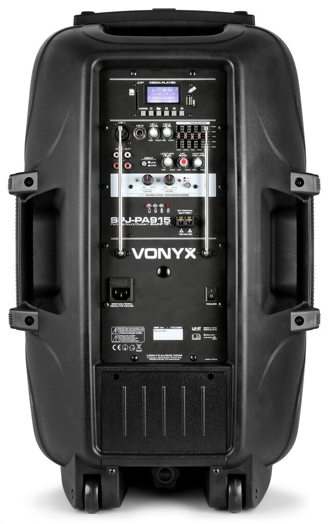 VONYX SPJ-PA915 nešiojama kolonėlė su 2 bevieliais mikrofonais kaina |  pigu.lt