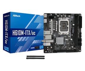 Asrock H610M-ITX/ac Intel H610 LGA 1700 Micro ITX kaina ir informacija | Pagrindinės plokštės | pigu.lt