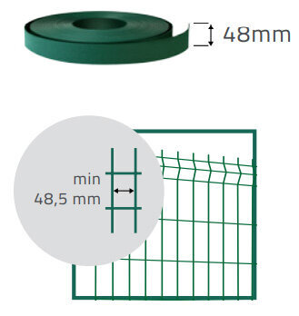 Vertikali tvoros juosta Simple Line Basic 4.8cmx60m, žalia, Polipropilėnas 550 gr./m² kaina ir informacija | Tvoros ir jų priedai | pigu.lt