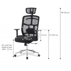 Biuro kėdė Techly, pasukama, reguliuojamas aukštis, ventiliuojama, juoda цена и информация | Офисные кресла | pigu.lt