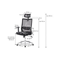 Biuro kėdė Techly, pasukama, reguliuojamas aukštis, ventiliuojama, su galvos atrama kaina ir informacija | Biuro kėdės | pigu.lt