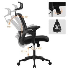 Biuro kėdė Techly, reguliuojama, ventiliuojama, su atrama galvai цена и информация | Офисные кресла | pigu.lt