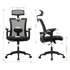 Biuro kėdė Techly, reguliuojama, ventiliuojama, su atrama galvai цена и информация | Офисные кресла | pigu.lt