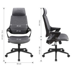 Biuro kėdė Techly, reguliuojama, ypač patogi, su galvos atrama. цена и информация | Офисные кресла | pigu.lt
