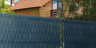 Вертикальная заборная лента Simple Line Basic 4.8 см x 60 м, серая, полипропилен 550 г/м² цена и информация | Заборы и принадлежности к ним | pigu.lt