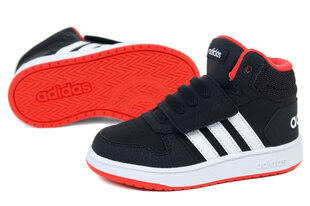 Hoops mid 2.0 i adidas core for children's black b75945 цена и информация | Детская спортивная обувь | pigu.lt