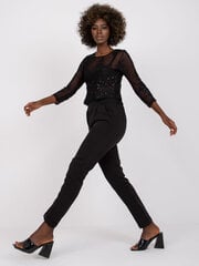 Женские брюки из ткани, черные цена и информация | Женские брюки | pigu.lt