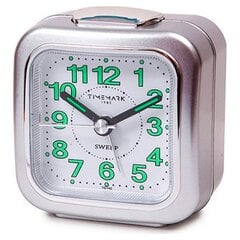Analoginis žadintuvas Timemark, sidabras, 7.5 x 8 x 4.5 cm kaina ir informacija | Laikrodžiai | pigu.lt