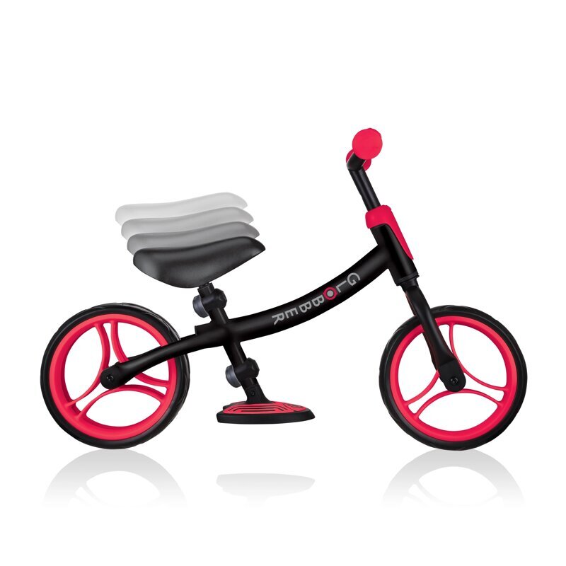 GLOBBER balansinis dviratis GO Bike Duo, juodas-raudonas, 614-102-2 kaina ir informacija | Balansiniai dviratukai | pigu.lt