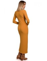 Платье макси с разрезом на ноге M544, горчичнoe цена и информация | Платья | pigu.lt