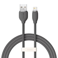 Baseus cable, USB cable - Lightning 2.4A length 1.2 m Jelly Liquid Silica Gel - black цена и информация | Кабели для телефонов | pigu.lt