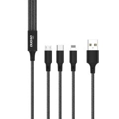 Dudao cable, USB 3in1 cable - USB Type C, micro USB, Lightning 6A - black (TGL2) цена и информация | Кабели для телефонов | pigu.lt