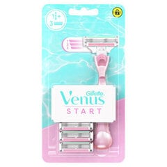 Rinkinys Venus: skustuvas Gillette Venus Start Shaving + skutimosi galvutės, 3 vnt. цена и информация | Косметика и средства для бритья | pigu.lt