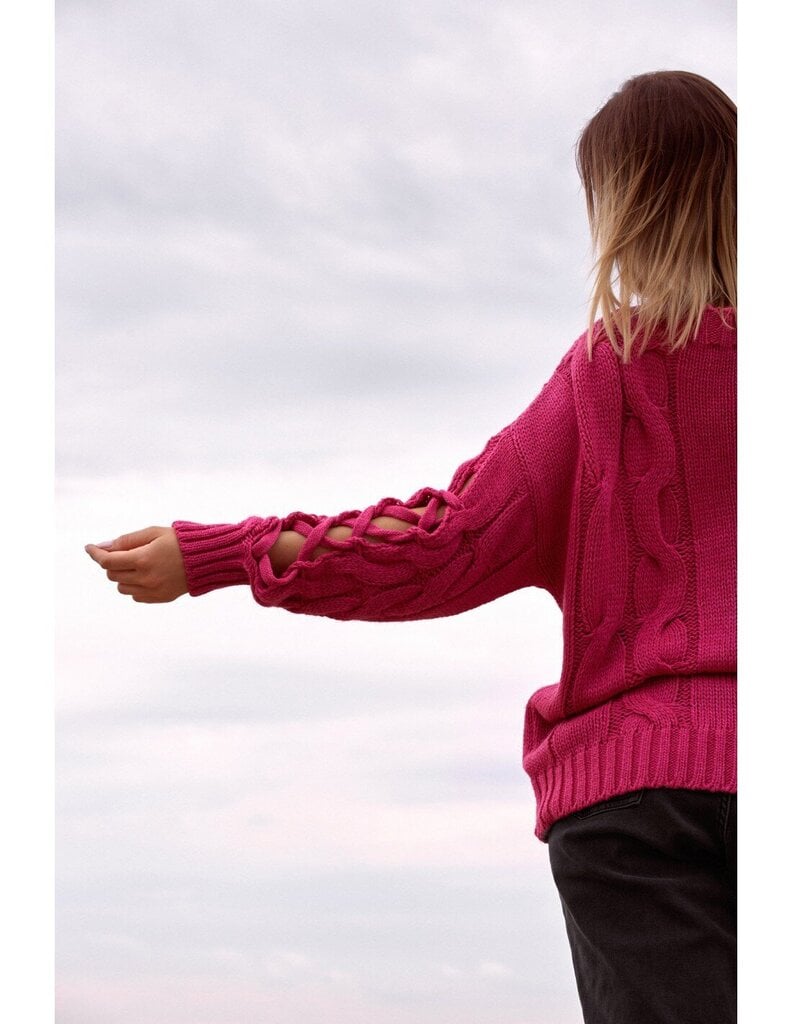 Megztinis moterims Moe M539, rožinis kaina ir informacija | Megztiniai moterims | pigu.lt