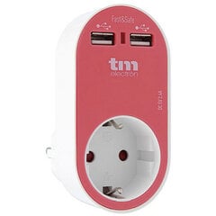 Настенная розетка с 2 портами USB TM Electron, зеленая цена и информация | Выключатели, розетки | pigu.lt
