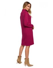 Платье-свитер с воротником-стойкой на пуговицах M635, розовое цена и информация | Платья | pigu.lt