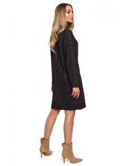 Платье-свитер с высоким воротником и пуговицами M635, графит цена и информация | Платья | pigu.lt