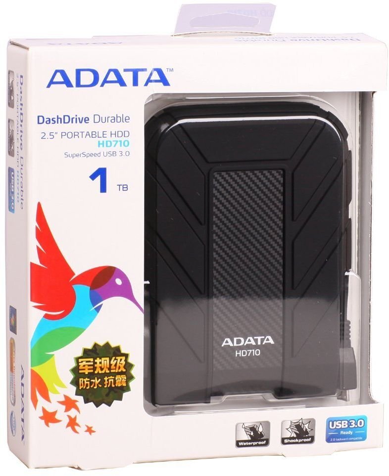 Adata HD710 2.5'' 1TB, USB 3.0, Juoda цена и информация | Išoriniai kietieji diskai (SSD, HDD) | pigu.lt