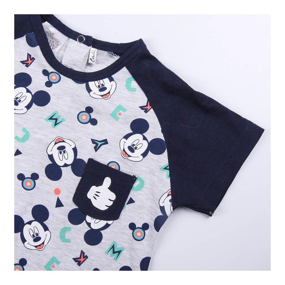 Romper kostiumėlis kūdikiams trumpomis rankovėmis Mickey Mouse Mėlyna цена и информация | Smėlinukai, siaustinukai | pigu.lt