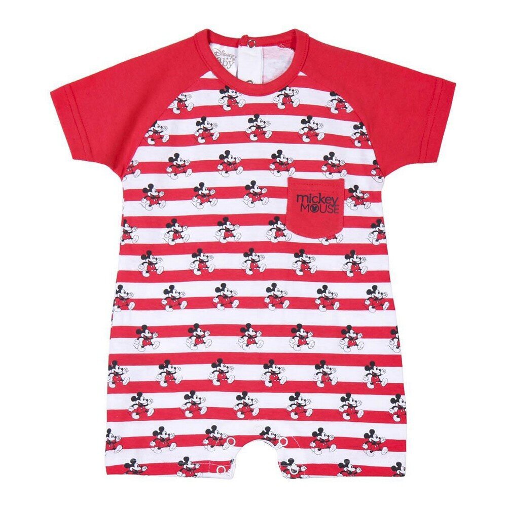 Romper kostiumėlis kūdikiams trumpomis rankovėmis Mickey Mouse Raudona цена и информация | Smėlinukai, siaustinukai | pigu.lt
