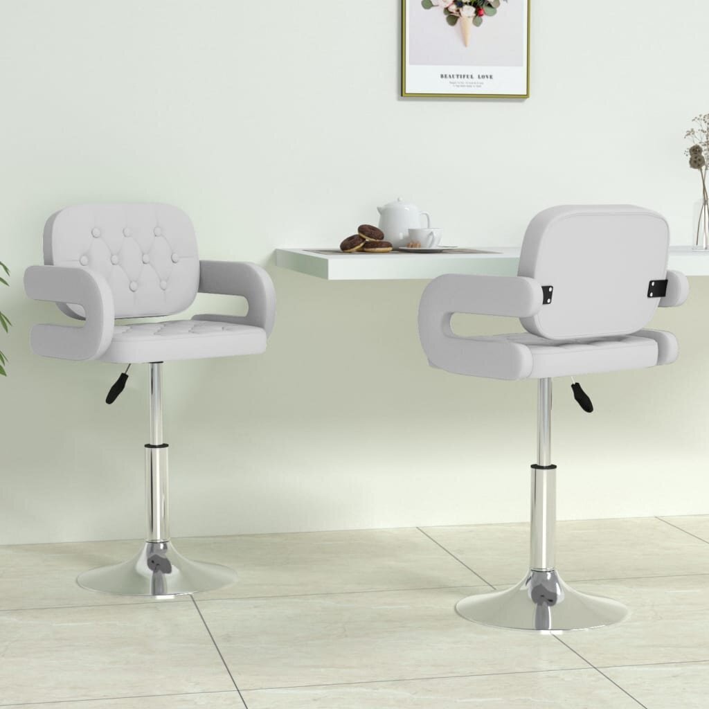 Pasukamos valgomojo kėdės, 2 vnt., baltos kaina ir informacija | Virtuvės ir valgomojo kėdės | pigu.lt