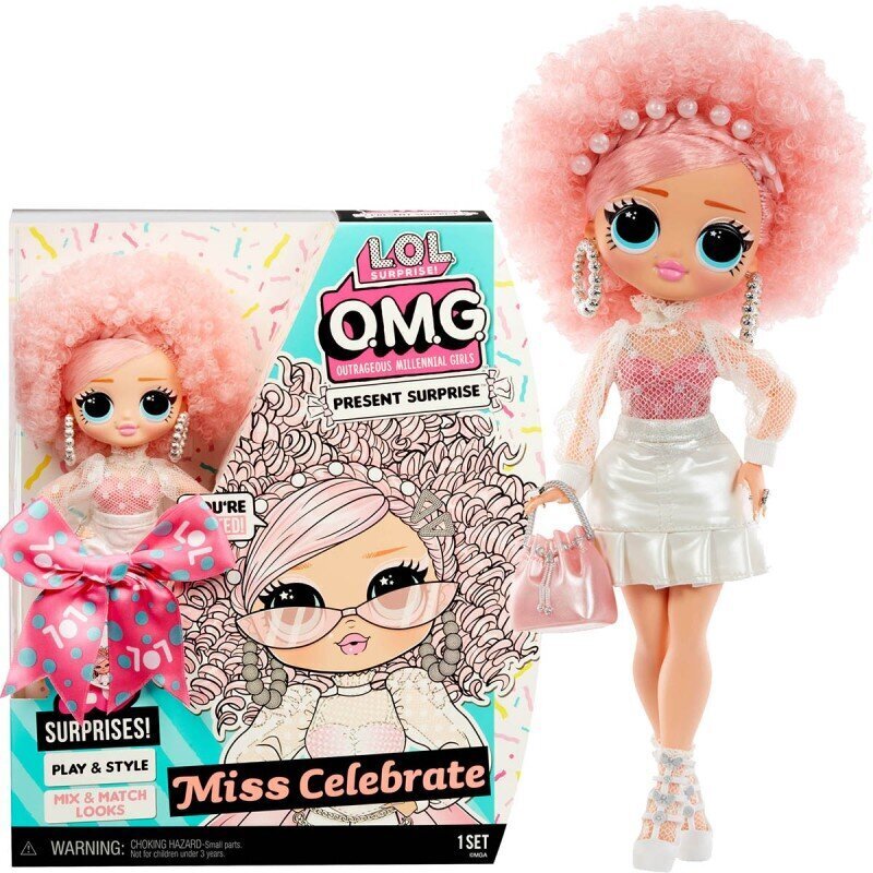 Lėlė L.O.L. Surprise OMG Birthday Doll - Miss Celebrate - Present Surprise kaina ir informacija | Žaislai mergaitėms | pigu.lt