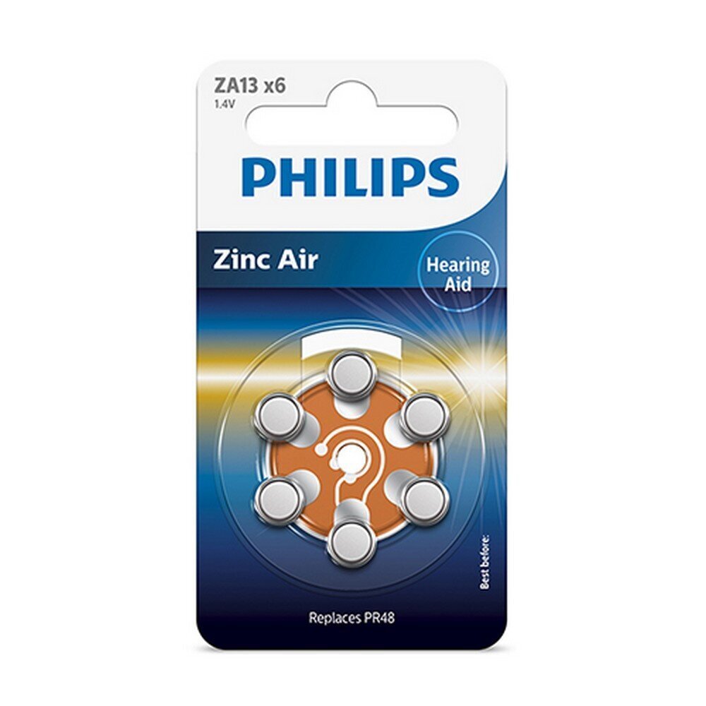 Philips 1.4 V 280 mAh elementai klausos aparatams, 6 vnt цена и информация | Elementai | pigu.lt