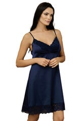 Атласная ночная сорочка Lega SN01, тёмно-синий цена и информация | Женские пижамы, ночнушки | pigu.lt