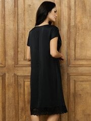 Атласная ночная сорочка Lega SN05, чёрная цена и информация | Женские пижамы, ночнушки | pigu.lt