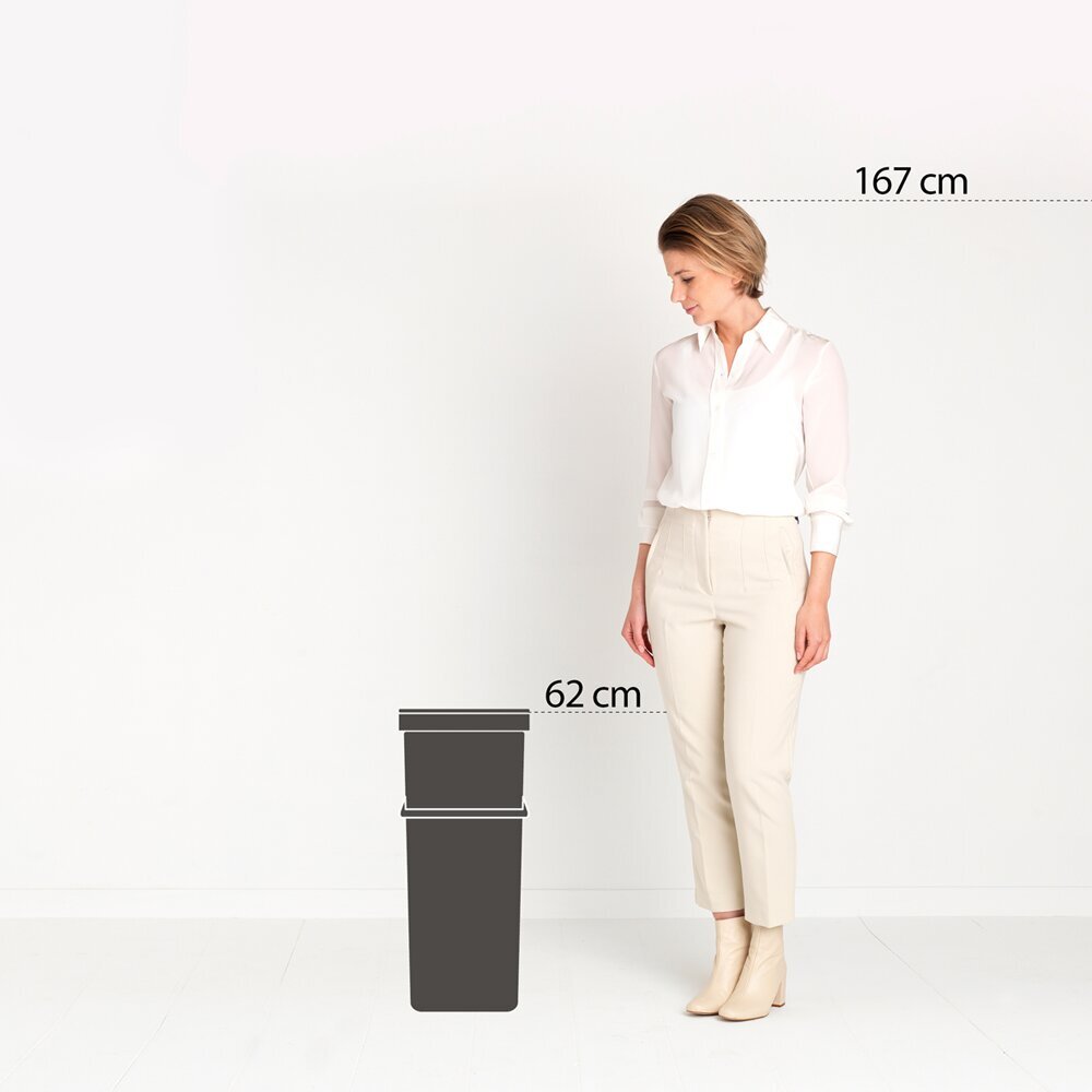 Brabantia šiukšliadėžė Sort&Go, 40 l, šviesiai žalia kaina ir informacija | Šiukšliadėžės | pigu.lt