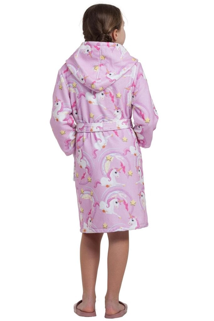 Vaikiškas medvilninis chalatas R-vienaragis CHBA016 kaina ir informacija | Pižamos, chalatai mergaitėms | pigu.lt