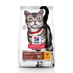 Hill's Science Plan Hairball & Indoor Adult ėdalas katėms su vištiena, 3 kg kaina ir informacija | Sausas maistas katėms | pigu.lt