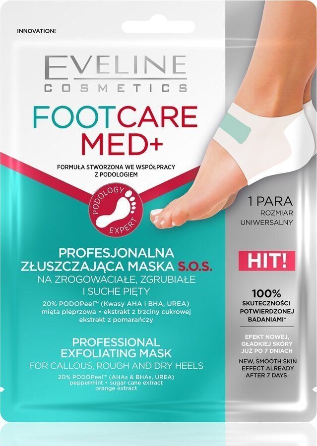 Šveičiamoji pėdų kaukė Eveline Foot Care Med+, 1 pora kaina ir informacija | Kūno kremai, losjonai | pigu.lt