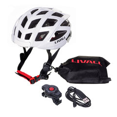 Išmanusis dviratininko šalmas Livall BH60SE Neo BT/LED/SOS 55-61cm, baltas kaina ir informacija | Šalmai | pigu.lt