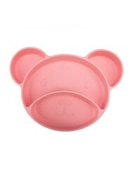 Силиконовая тарелка с отделениями Canpol Babies Bear, 51/401, розовая цена и информация | Детская посуда, контейнеры для молока и еды | pigu.lt