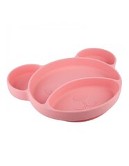 Силиконовая тарелка с отделениями Canpol Babies Bear, 51/401, розовая цена и информация | Детская посуда, контейнеры для молока и еды | pigu.lt
