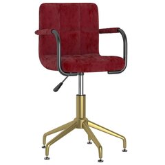 Pasukama valgomojo kėdė, raudona, aksomas цена и информация | Стулья для кухни и столовой | pigu.lt