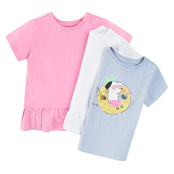 Cool Club marškinėliai trumpomis rankovėmis mergaitėms, 3 vnt. CCG2402661-00, balta, rožinė, violetinė kaina ir informacija | Marškinėliai kūdikiams | pigu.lt