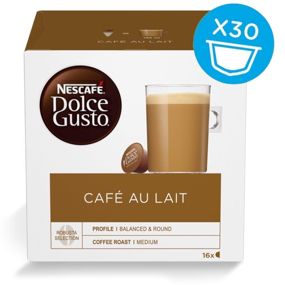 NESCAFE Dolce Gusto Cafe au Lait 30 vnt. Kava kapsulėse цена и информация | Kava, kakava | pigu.lt