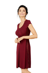 Вискозная ночная сорочка Lega NMV80, бордовый цена и информация | Женские пижамы, ночнушки | pigu.lt