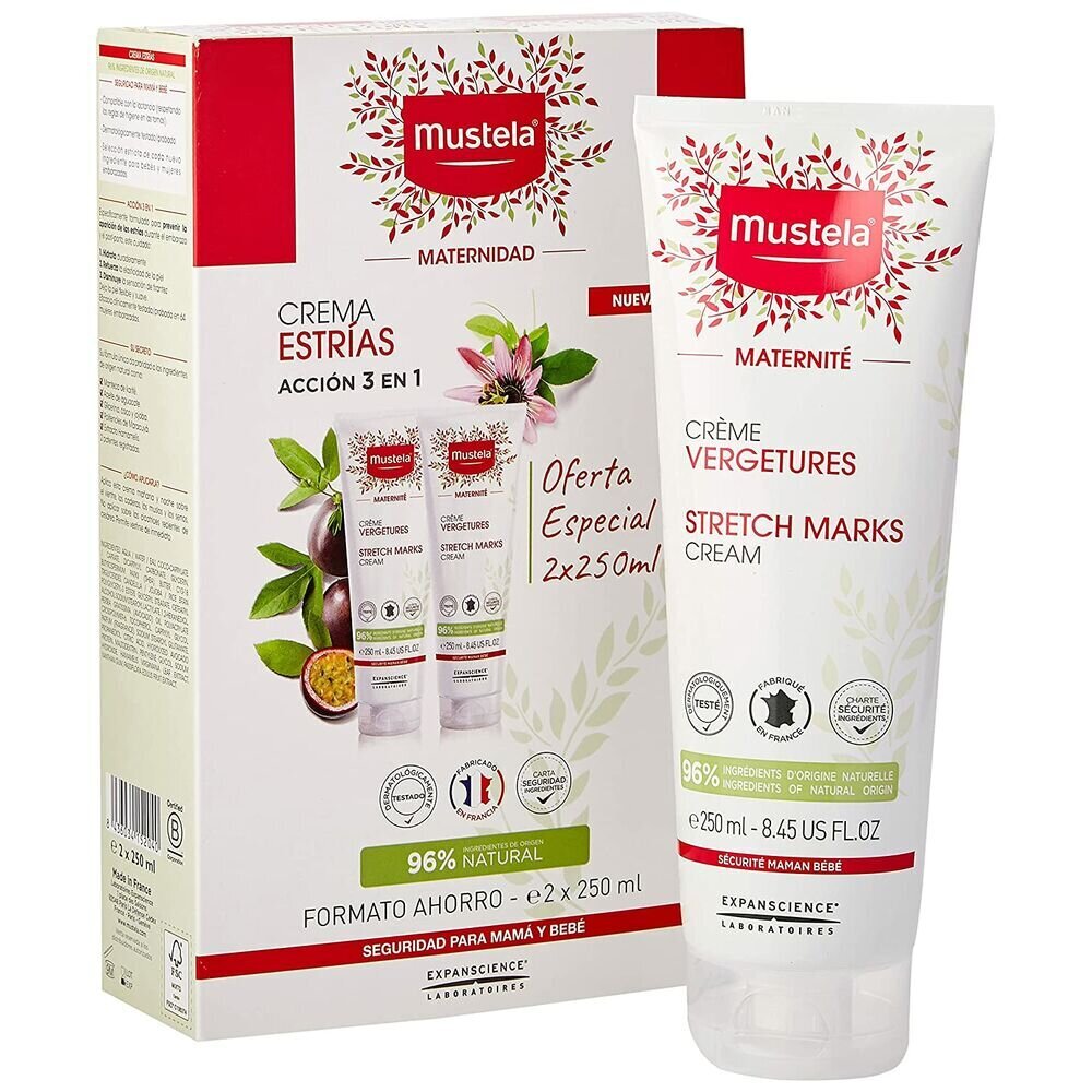 Kremas nuo strijų Mustela Stretch Marks Prevention Cream, 2x250ml цена и информация | Anticeliulitinės, stangrinamosios priemonės | pigu.lt