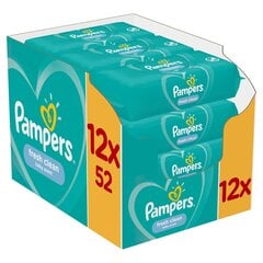 Drėgnos servetėlės ​​Pampers Fresh Clean, 624 vnt. kaina ir informacija | Drėgnos servetėlės, paklotai | pigu.lt