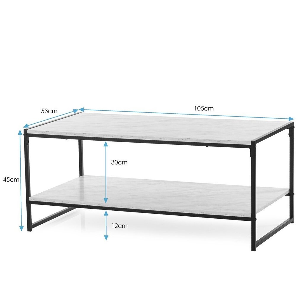 Kavos staliukas Homede Coxe, 105x53 cm, baltas kaina ir informacija | Kavos staliukai | pigu.lt